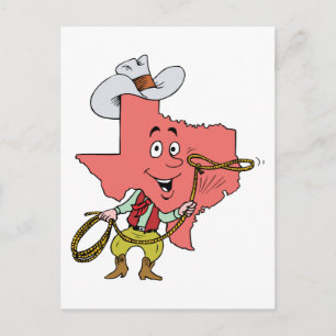Texas TX Texan Cowboy Vintage Travel Souvenir Postcard