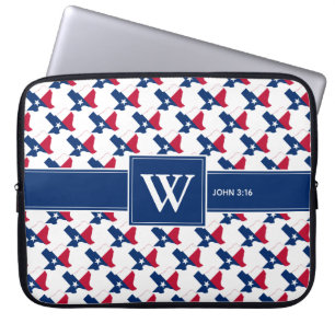 TEXAS USA Christian Scripture Monogram laptop Sleeve