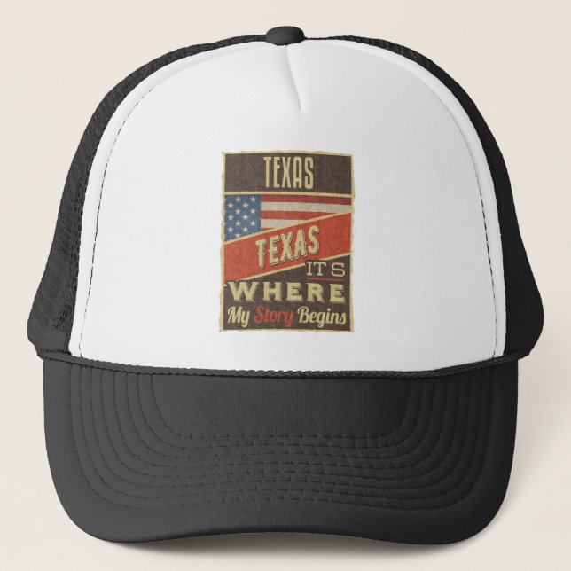 Texas USA Flag Trucker Hat (Front)