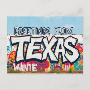 Texas USA graffiti style greeting Postcard