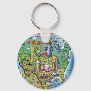 Texas USA Map Keychain