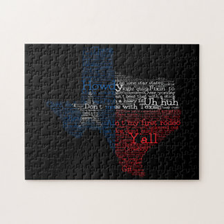 Texas USA Slang Word Art Map Jigsaw Puzzle