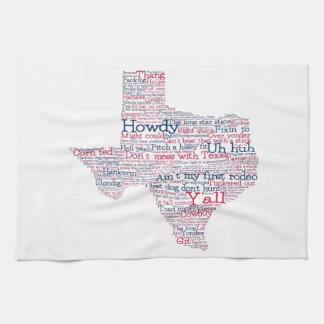Texas USA Slang Word Art Map Kitchen Towel