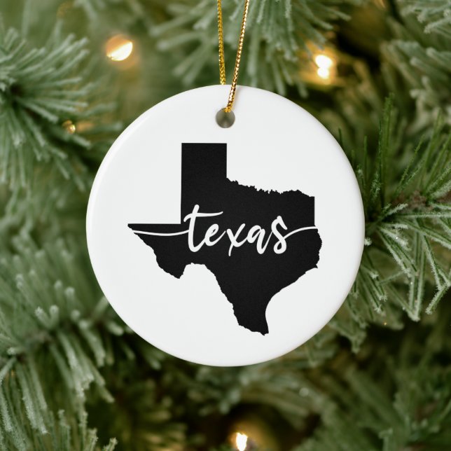 Texas USA State Map Ceramic Ornament (Tree)