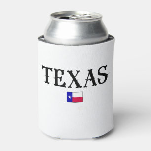Texas USA State Map Flag Can Cooler