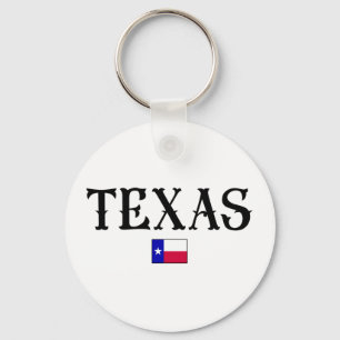Texas USA State Map Flag Keychain
