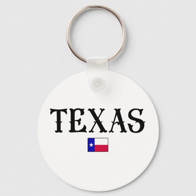 Texas USA State Map Flag Keychain (Front)