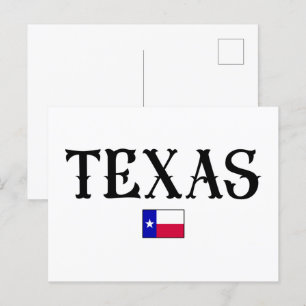 Texas USA State Map Flag Postcard