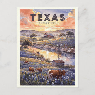 Texas USA Vintage Travel Postcard