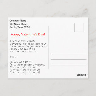 Texas ♥ Valentine's Day Realtor Marketing Postcard