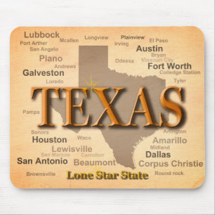 Texas Vintage Map Mouse Pad