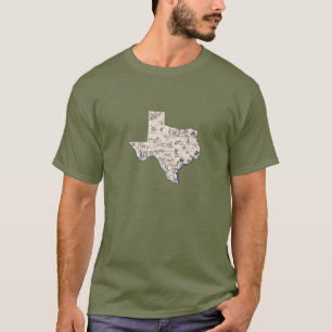 Texas Vintage Picture Map T-Shirt