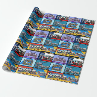 Texas Vintage Postcards Wrapping Paper