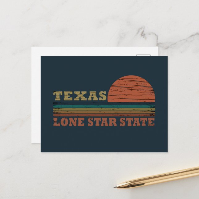 Texas vintage sunset holiday postcard (Front/Back In Situ)