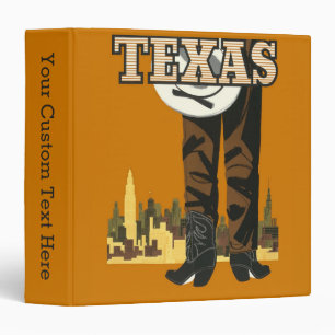 Texas Vintage Travel Poster custom binders