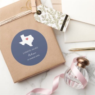 Texas Wedding Party Custom Classic Round Sticker