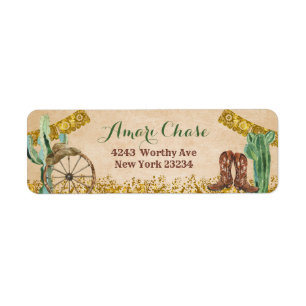 Texas Western Cowboy Rustic Anniversaire Adresse