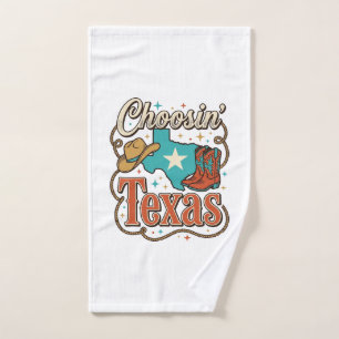 Texas Western Vintage Cowgirl Graphic T-Shirt Desi Hand Towel