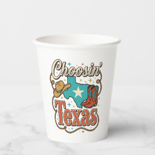 Texas Western Vintage Cowgirl Graphic T-Shirt Desi Paper Cups