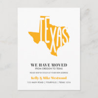 TEXAS  We've moved New address New Home Postcard