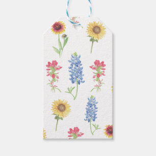 Texas Wildflower Pattern Gift Tags