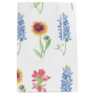 Texas Wildflower Pattern Medium Gift Bag