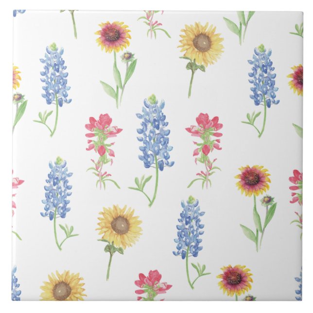 Texas Wildflower Pattern Tile (Front)