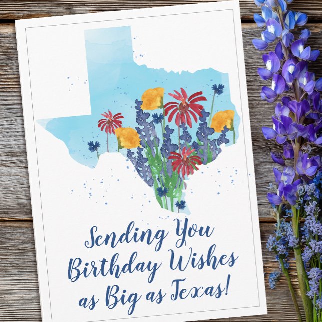 Texas Wildflowers Birthday Card (Texas Wildflower Birthday Card)