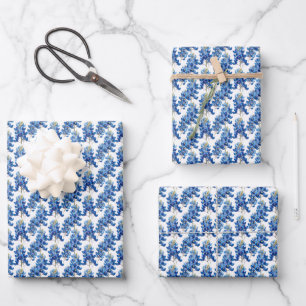 Texas Wildflowers Bluebonnet Wrapping Paper Sheet