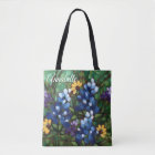 "Texas Wildflowers-Bluebonnets" Custom Tote Bag