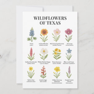 Texas Wildflowers in Watercolor Style Invitation