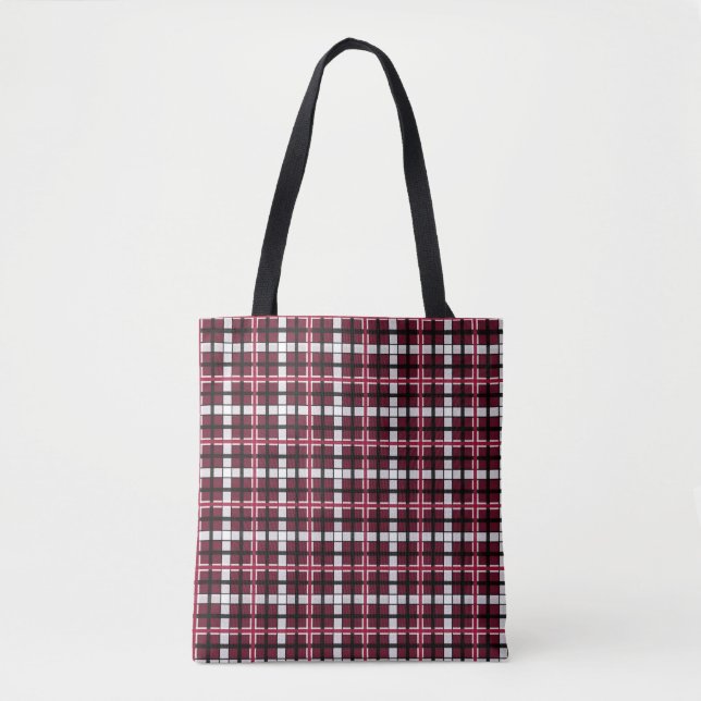 Texas Woman's University Tartan Tote Bag (Front)