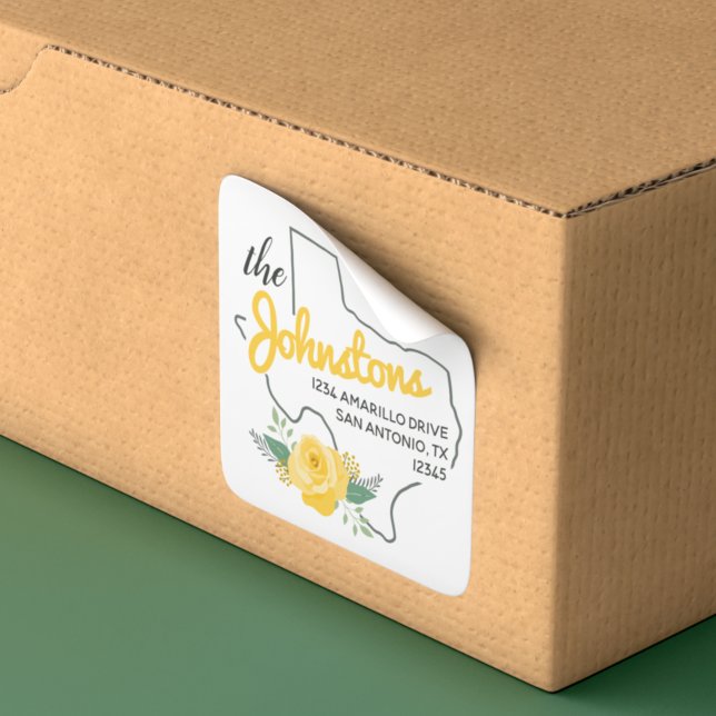 Texas Yellow Rose Family Address Label (Creator Uploaded)