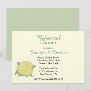 Texas Yellow Rose Rehearsal Dinner Invitation
