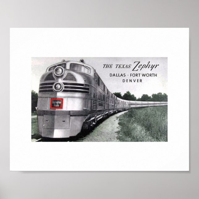 Texas Zephyr Train Vintage Poster (Front)