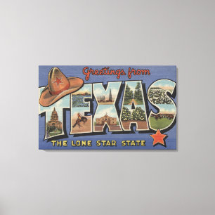 TexasGreetings From The Lone Star State Canvas Print
