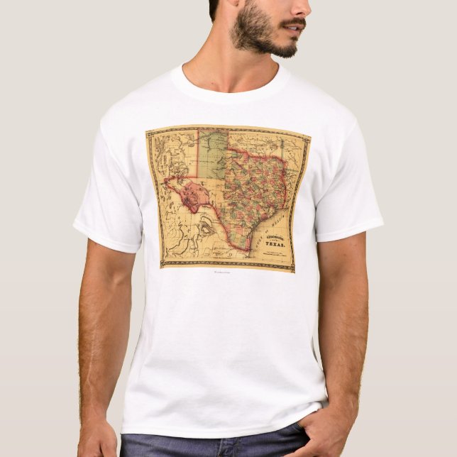 TexasPanoramic Map T-Shirt (Front)