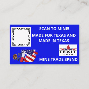 TeXit Coin Cobalt Blue QR Code Business Card