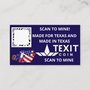 TeXit Coin Dark Blue Blue QR Code Business Card