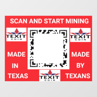 TeXit Coin QR Code 24" x 30" Window Cling