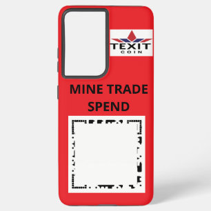 "TeXit Coin Samsung Red QR Code with logo Galaxy Case