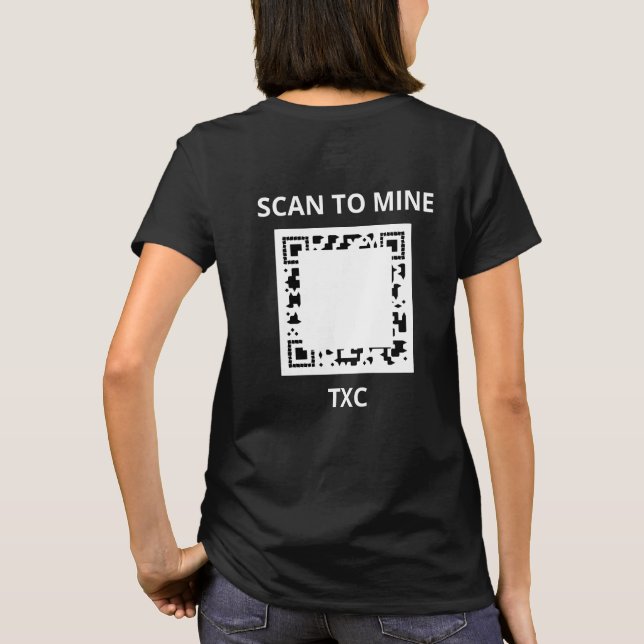 Texit Coin Scan TO MINE QR CODED Official Logo  T-Shirt (Back)