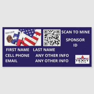 Texitcoin Scan to Mine QR Code Magnet