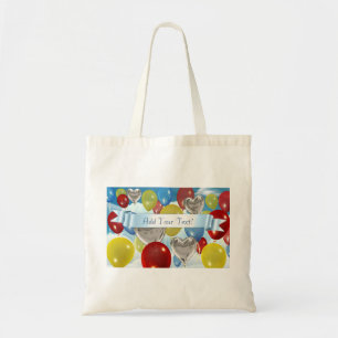 Text Added Sky Balloons Customizable Tote Bags
