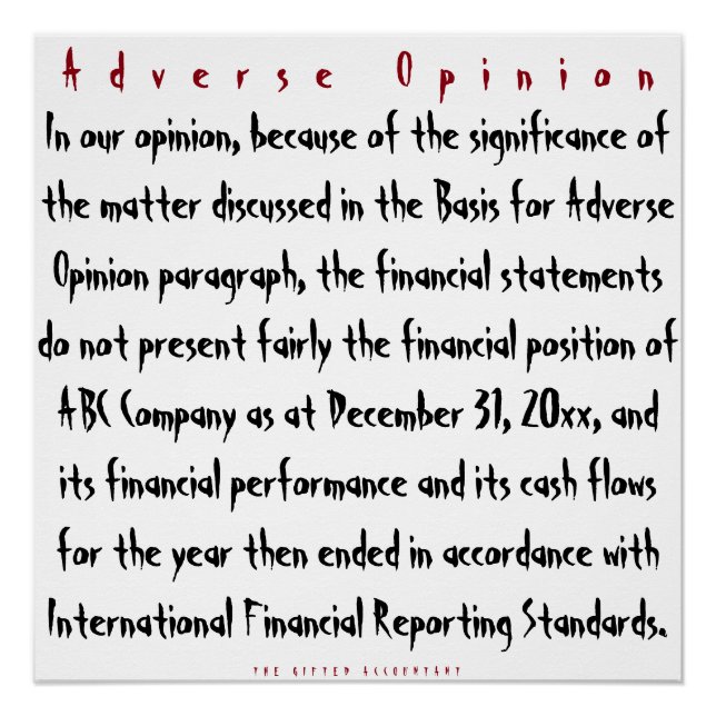 TEXT"Adverse Opinion" Poster (Front)