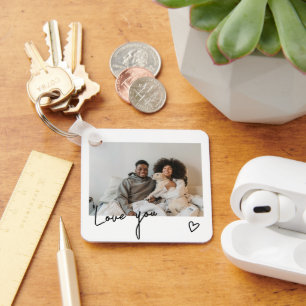 Text And Photo Personalized  Keychain