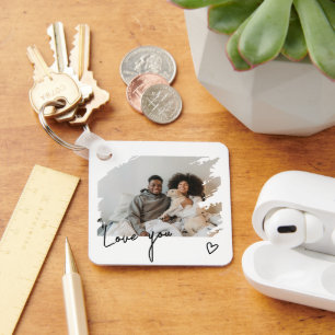 Text And Photo Personalized  Keychain