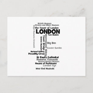 Text Art "London" Postcard