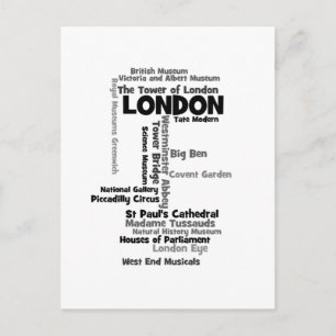 Text Art "London" Postcard