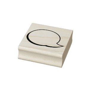 Text Balloon Bubble - Speaking - Left Rubber Stamp